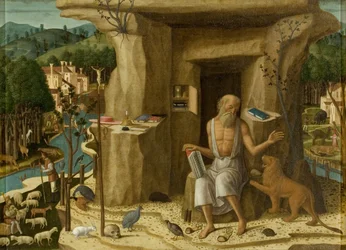 Sankt Hieronymus in einer Landschaft