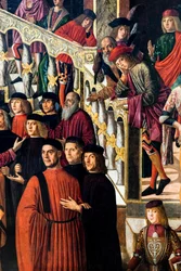 Die wunderbare Heilung der Tochter von Benvegnudo da San Polo dank einer Kreuzreliquie