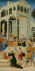 Salome bittet Herodes um den Kopf von Johannes dem Täufer, 1455-60