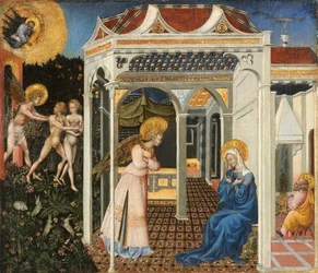 Die Verkündigung und Vertreibung aus dem Paradies, ca. 1435