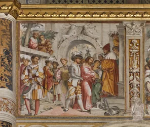 Zentrales Kirchenschiff, Fünftes südliches Joch, Christus vor Pilatus