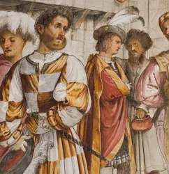 Zentrales Schiff, fünfter südlicher Spann, Christus vor Pilatus, Girolamo Romanino
