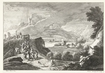 Landschaft mit Trauerzug (Italienische Landschaften)