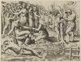 Flora gibt einen Kranz