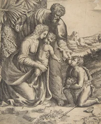Heilige Familie mit Johannes dem Täufer, der rechts kniet, 1531-76
