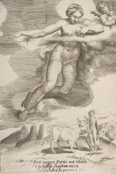 Juno beobachtet Jupiter und Io, aus Die Lieben der Götter, 1531-60