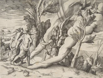 Jupiter und Juno werden im Himmel von Ganymed und Hebe empfangen, aus der 