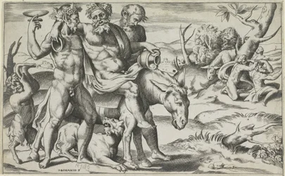 Silenus reitet auf einem Esel
