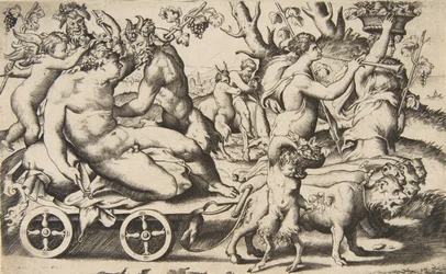 Triumph des Bacchus, der links auf einem Wagen sitzt (1531-76)