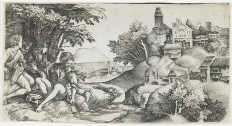 Hirten in einer Landschaft