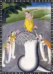 Krishna besiegt die Hydra-Schlange