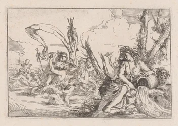 Wasser, dargestellt durch eine Najade, die am Fuße eines Baumes sitzt, 1640-60