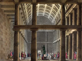 Innenraum des Parthenon, frühes 19. Jahrhundert - in „The Old and Modern Costume“ von Jules Ferrario