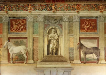 Sala grande dei cavalli, mit Fresken der Lieblingspferde der Gonzaga