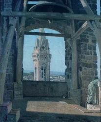 Turm des Palazzo del Podestà, von Giuseppe Abbati