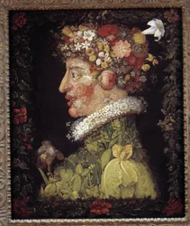Frühling. Allegorie über die Jahreszeiten. Gemälde von Giuseppe Arcimboldo (1527-1593). Louvre Museum