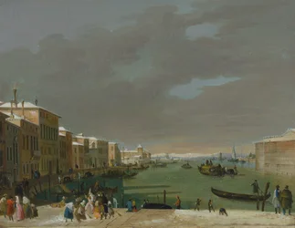 Venedig mit Schnee und Masken