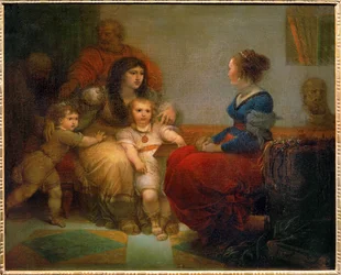 Cornelia, Mutter der Gracchen mit ihren Söhnen Tiberius und Gaius und ihrer Tochter Sempronia