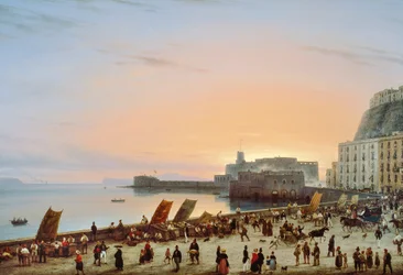 Sonnenuntergang an der neapolitanischen Uferpromenade, ca. 1838