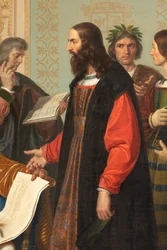 Der Hof von Ludovico il Moro, Detail mit Leonardo Da Vinci