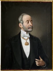 Porträt von Raffaele von Ferrari, Herzog von Galliera (1803-1876). Gemälde von Giuseppe Isola (1808-1893) 1876 Genua, Musei di Strada Nuova