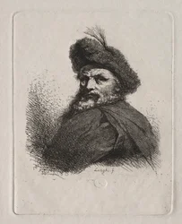 Büste eines Mannes mit Pelzmütze
