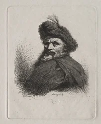 Büste eines Mannes mit Pelzmütze