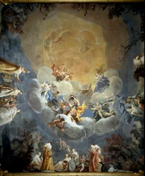 Der Olymp Fresko von Giuseppe Maria Crespi (1700-1710)