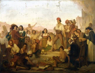 Der Aufstand des neapolitanischen Fischers Tommaso Aniello, bekannt als Masaniello (1622-1647) in Neapel 1647. Gemälde von Mazza. Museo della Scienza di Milano