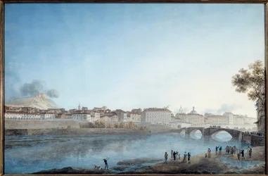 Einzug von General Napoleon Bonaparte (1769-1821) in Nizza, erstes Hauptquartier der Franzosen am 28. März 1796 Aquarell von Giuseppe Pietro Bagetti (1764-1831) 1796