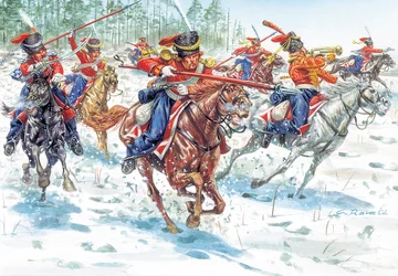 Erstes Kaiserreich: Kosaken der Kaiserlichen Armee Russlands - Illustration von Giuseppe Rava