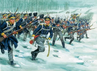 Landwehr der preußischen Infanterie im Schnee