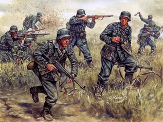 Zweiter Weltkrieg: Deutsche Infanteriesoldaten in Frankreich