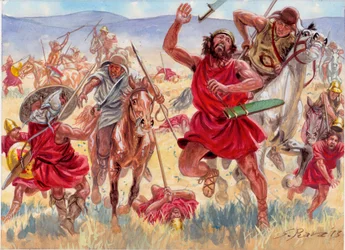 Die thessalischen Reiter überraschen die Spartaner