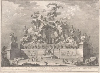 Die zweite Maschine für die Chinea von 1767: Der Ätna mit der Schmiede des Vulkan