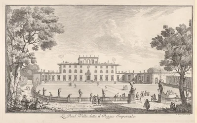 Die königliche Villa genannt il Poggio Imperiale, Ansicht..., 1744