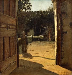 Hof im Sonnenlicht, Innenhof eines Landhauses