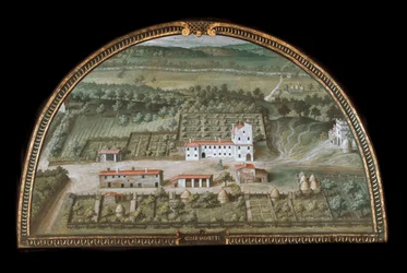 Ansicht der Villa di Colle Salvetti bei Livorno, Italien