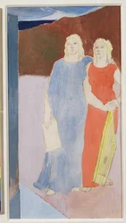 Zwei Musen am Grab eines Dichters, 1937