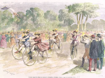 Originalkostüme für das Velocipede-Rennen in Bordeaux