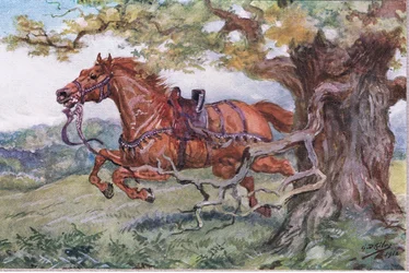 Unshriven: Leerer Sattel auf seinem Rücken, aus Gedichte von Adam Lindsay Gordon