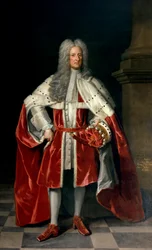 Porträt von Henry, 1. Viscount St. John (1652-1742), in seinem Krönungsornat, 1727