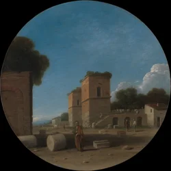 Eine römische Landschaft mit Figuren, wahrscheinlich 1630er Jahre