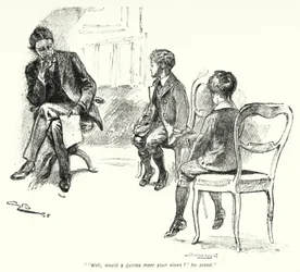 Illustration für Die Geschichte der Schatzsucher von E. Nesbit (Lithografie)