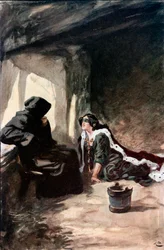 Sie hob langsam den Kopf und spähte durch ihre Maske