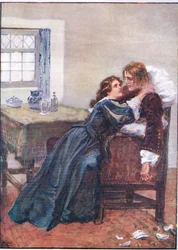 Sie schaffte es, in meine Arme zu kommen, obwohl sie mich nicht halten konnten, aus Lorna Doone, veröffentlicht von W & R Chambers Ltd, 1921