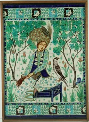 Persischer Falkner-Kachel-Panel, Pilkington