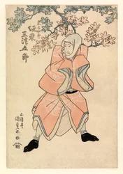 Schauspieler Bando Mitsugoro III. in der Rolle von Tokoshiro oder möglicherweise Dojishiro