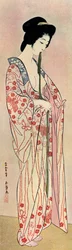 Eine japanische Frau trägt ein Nagajuban, 1920-1930