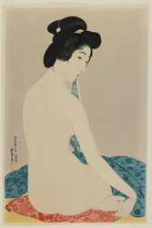 Frau nach einem Bad, Taisho-Ära, Juli 1920